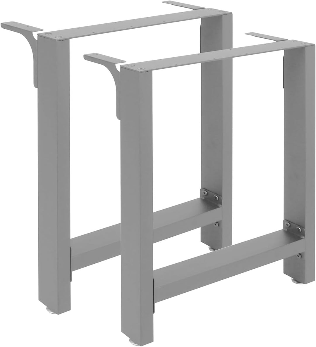Wiltec Tischkufen Tischbeine aus Vierkantprofilen 64x40 cm grau pulverbeschichtet Tischgestell Tisch