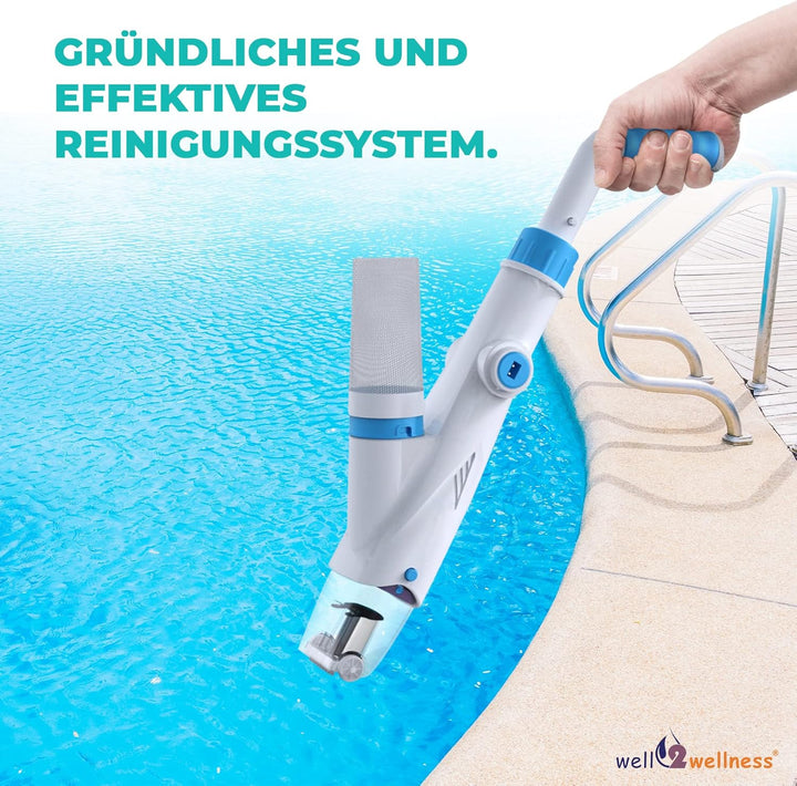 well2wellness Pool Elektrosauger AquaJack 121 | Spa Elektrosauger | Handsauger | Bodensauger | Einfa