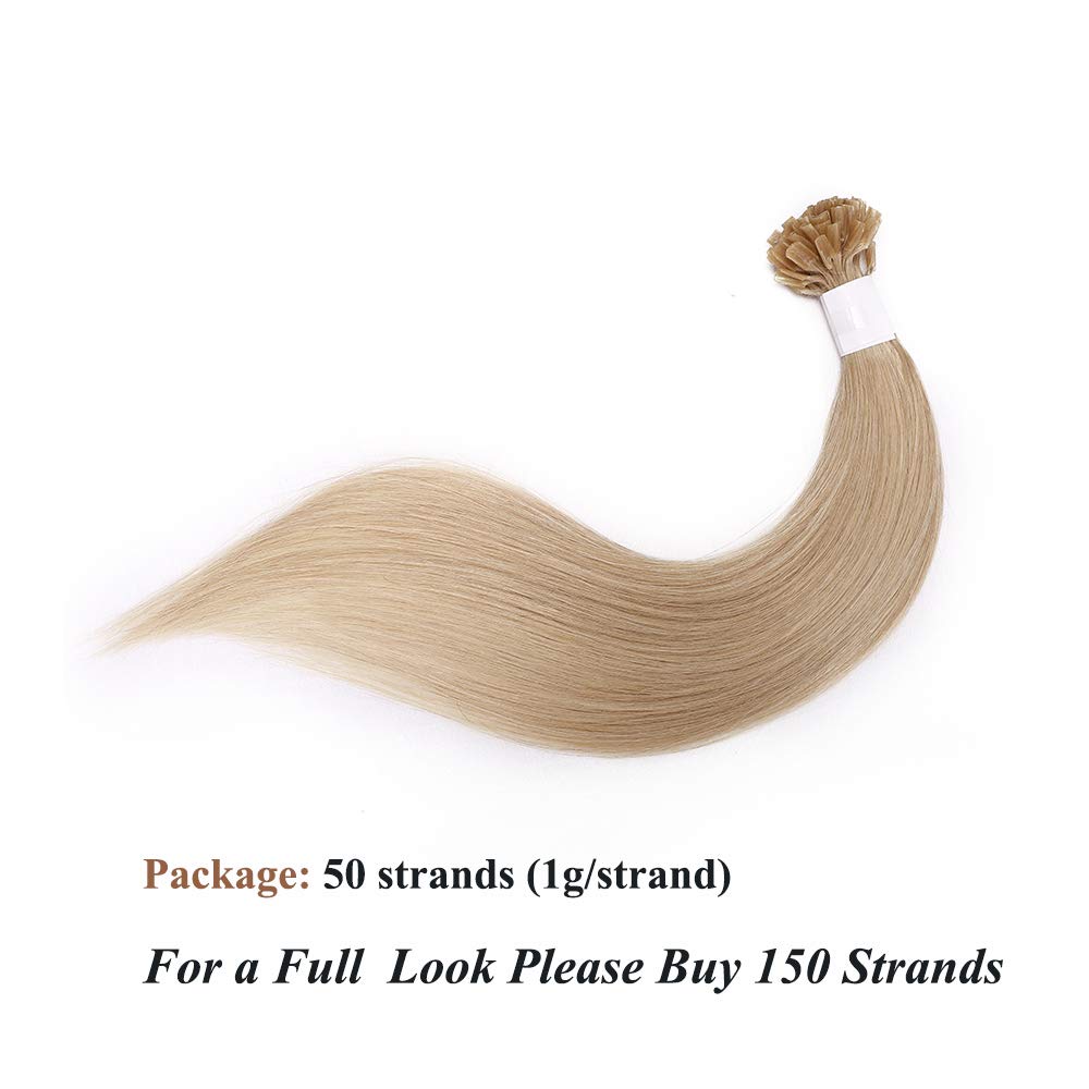 SEGO Extensions Echthaar Bondings Keratin U-Tip Remy Human Hair Haarverlängerung 50 Strähnen Mittelb