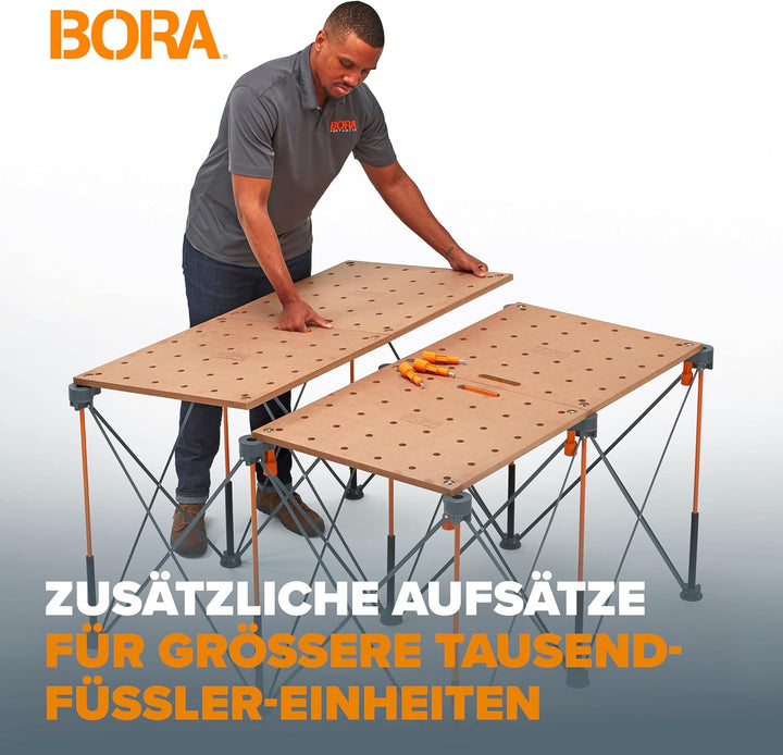 BORA Centipede CK22TM Werkbank für Bora Tausendfüssler Arbeitspferde – 61 x 121,9 cm – inklusive Hol
