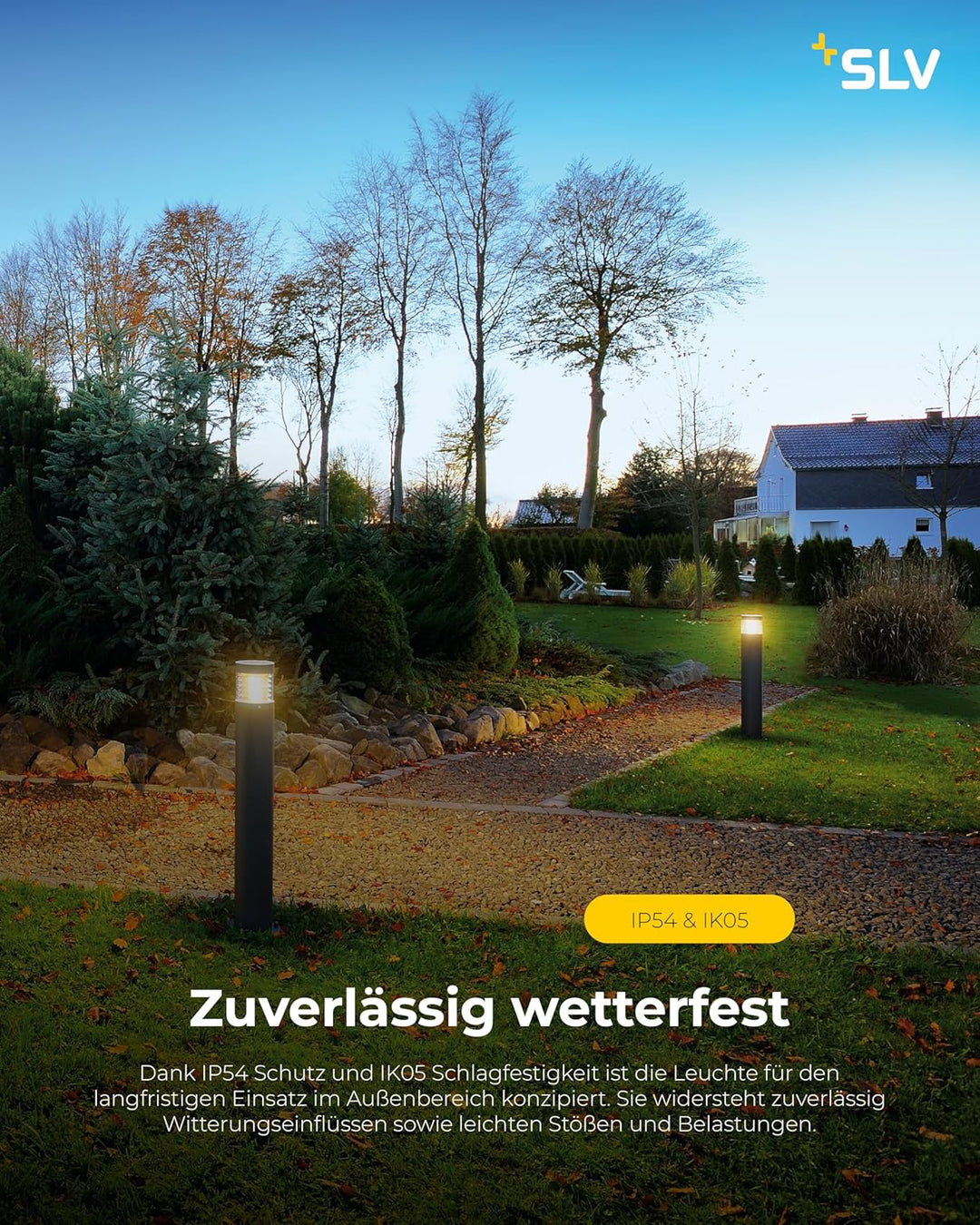 SLV Aussenleuchte F-POL | Design Aussen-Standleuchte, stilvolle Aussenbeleuchtung | Outdoor LED Wege