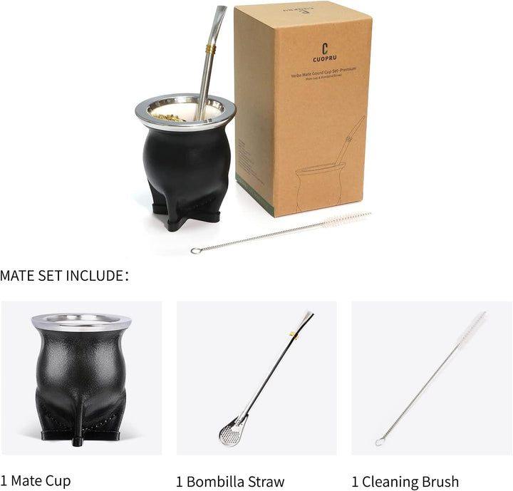 Argentinische Yerba Mate Teetasse mit Keramikfutter Strohhalm Teetasse Eine Bombilla Mate mit Reinig