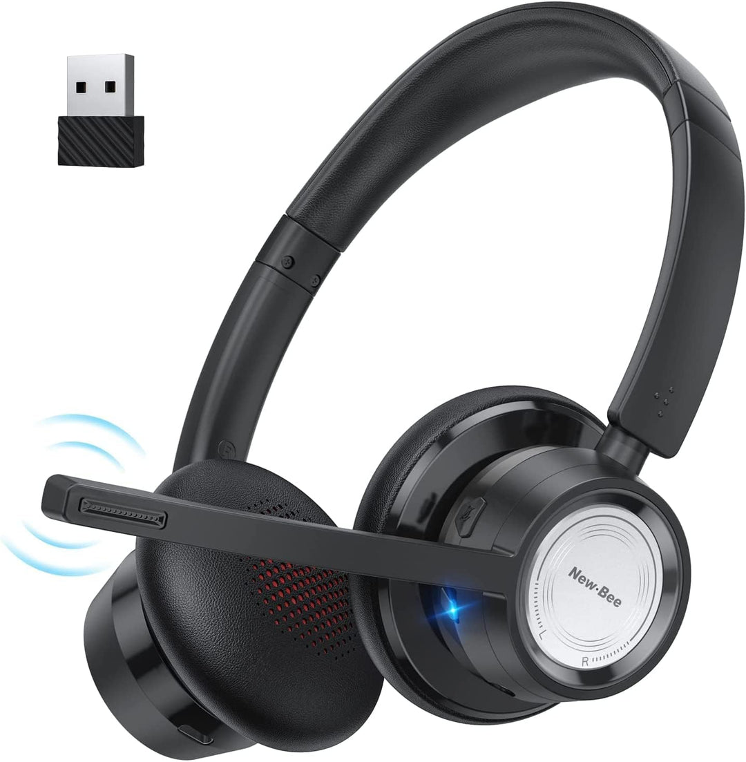 New Bee Wireless Headset, Bluetooth Headset mit Mikrofon Geräuschunterdrückung 20 Stunden Sprechzeit