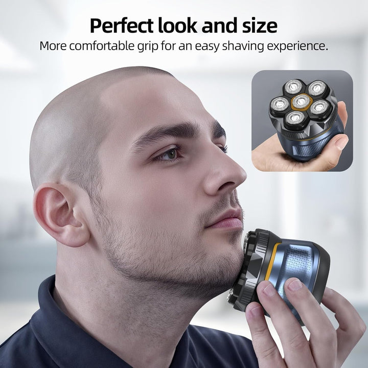 Glatzen Rasierer Herren Elektrisch 6D, 2 Modi Head Shaver Men Magnetische, Kopfrasierer Glatze für 0