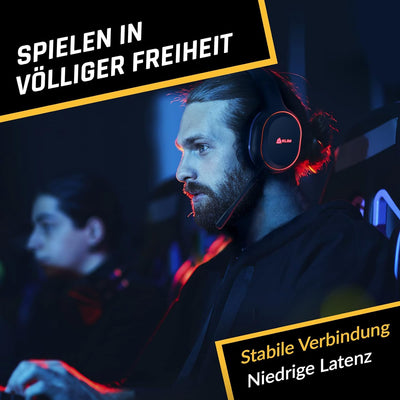 KLIM Lynx - NEU 2023 - Wireless Gaming Headset für PS4 PS5 Switch PC - Niedrige Latenz, Lightweight