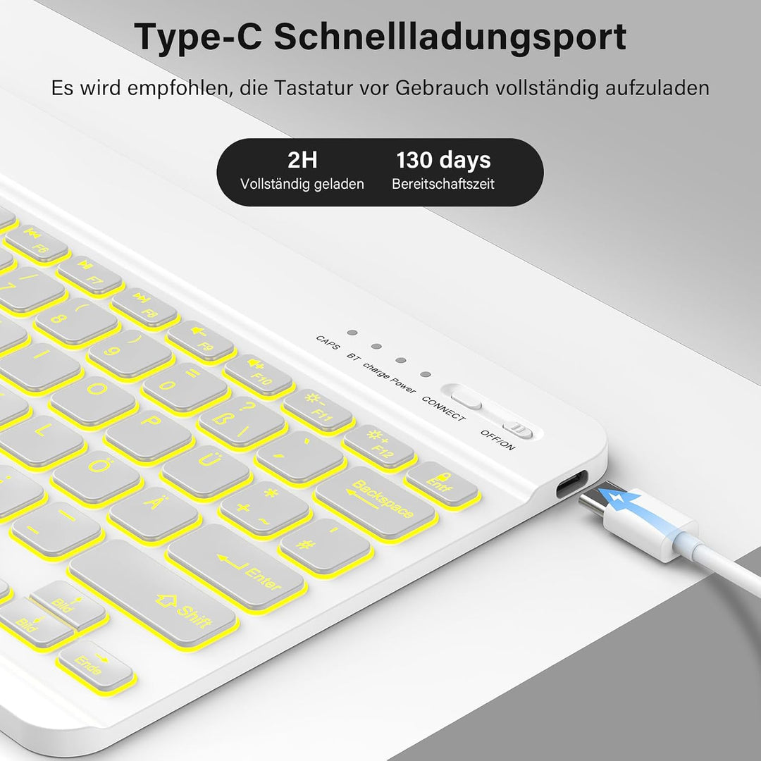 CC Store Hülle mit Tastatur für iPad Air 13 Zoll M3 2025/M2 2024, iPad Pro 12.9 Zoll 6/5/4/3 Gen, Ma