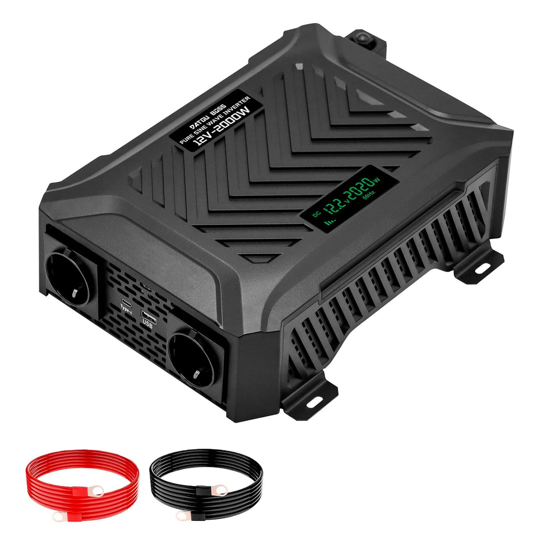 DATOUBOSS 2000W/4000W Spannungswandler 12v auf 230v Reiner Sinus Wechselrichter Power Inverter mit 2