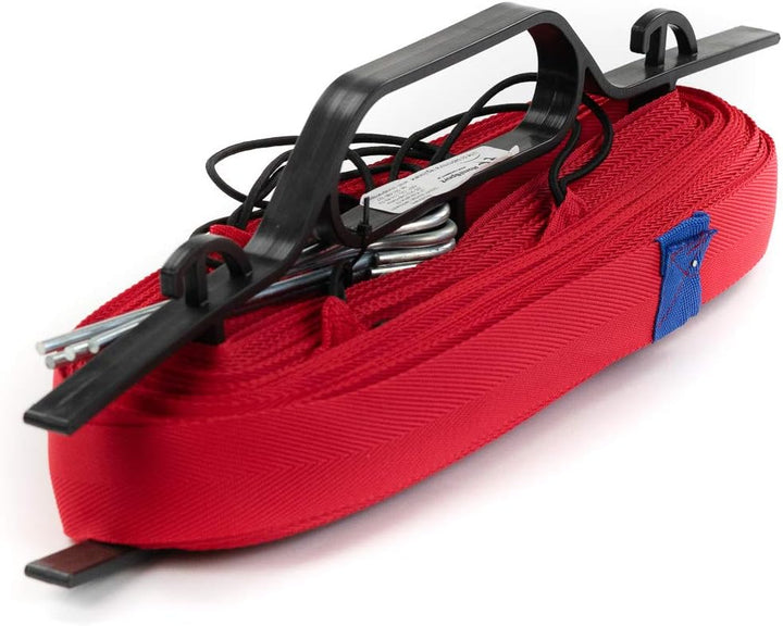 RomiSport Badminton komplettes Netz + Pfosten + Feldmarkierung Courtline einstellbar max. 6,15 x 13,