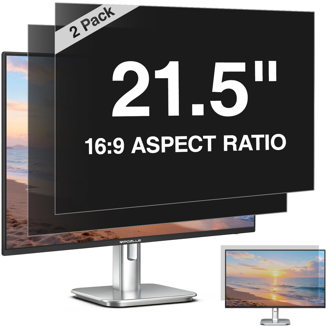 2er-Pack 21.5 Zoll Monitor Blickschutzfolie 16:9 Seitenverhältnis, Anti Blaulichtfilter, Anti Glare,