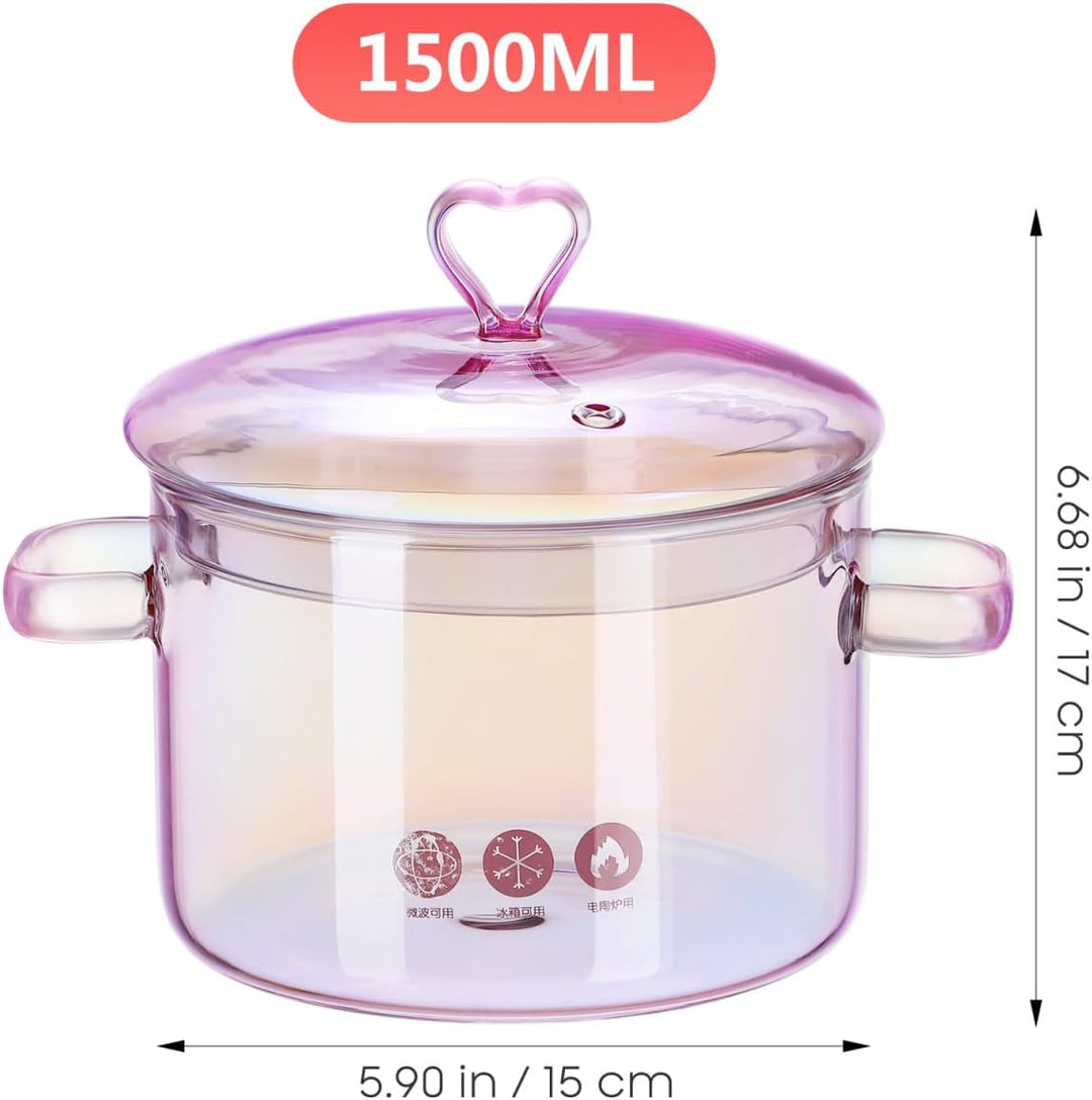 Happyyami Klarer Glastopf Glaspan Hitzebeständige Glas Kochtopf Suppentopf Für Küche Restaurant Koch