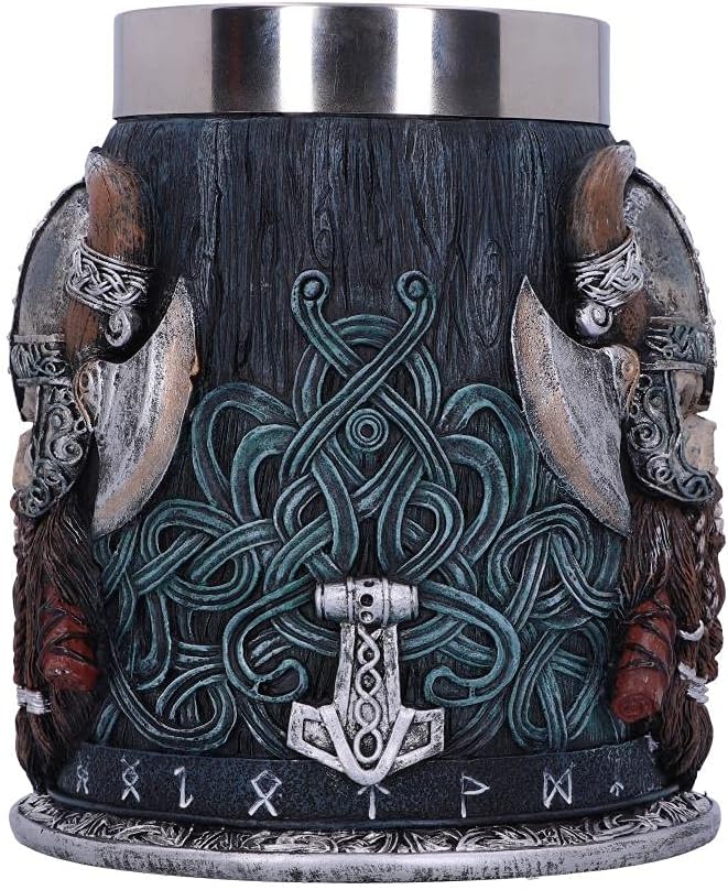 Nemesis Now Danegeld Edelstahl Becher 18 cm, Schwarz 1 Stück (1er Pack) Grau, 1 Stück (1er Pack) Gra