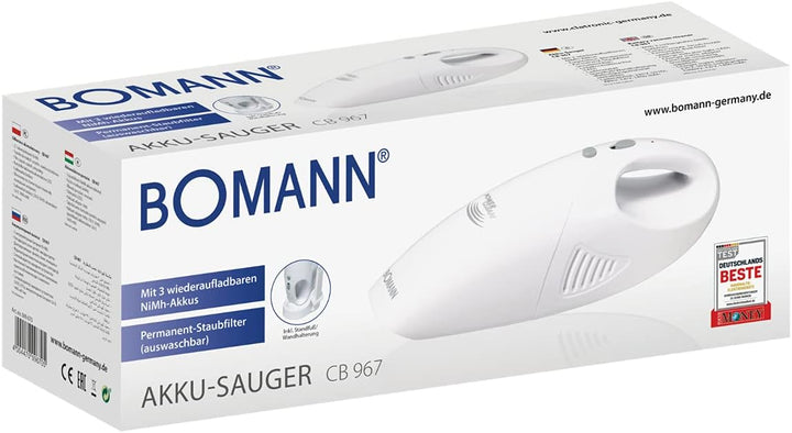 Bomann Handsauger | Akkusauger | Staubsauger | Kabellose Sauberkeit | Ni-Mh Akkus | inkl. Fugendüse