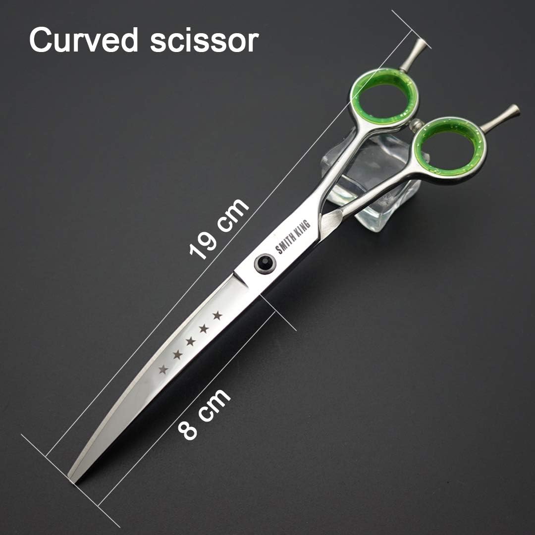 7,0 Zoll Professional Dog Grooming Scissors Set Gerade & Ausdünnen & Gebogen & Chunker & Kamm 5 Stüc