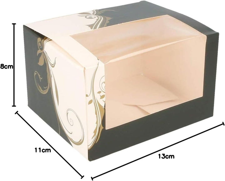 García-Pou 204.74 Konditorei Boxen mit Fenster, 275 g/m2, 11 x 13 x 8 cm, Set von 50, weiss 11 x 13