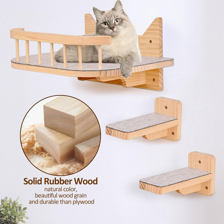 Wand montierte Katze Hängematte Katze Wandregale mit 3 Schritten, Katze Regale und Sitzstangen für W