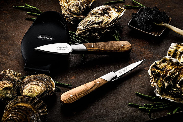 Laguiole Style de Vie Luxury Line, Austernmesser-Geschenkset, 2-teilig, Olivenholz