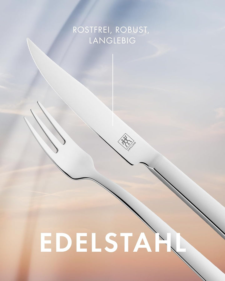 ZWILLING Steakbesteck Set für 6 Personen, 12-teilig, 6 Steakmesser und 6 Steakgabeln, Inkl. Aufbewah