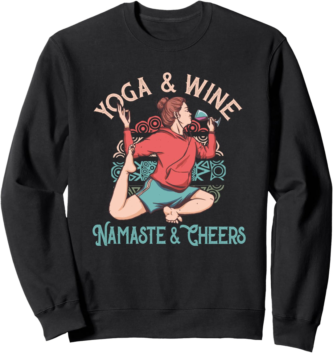 Yoga & Wine für Frauen Namaste & Cheers | Namaste Yoga Sweatshirt