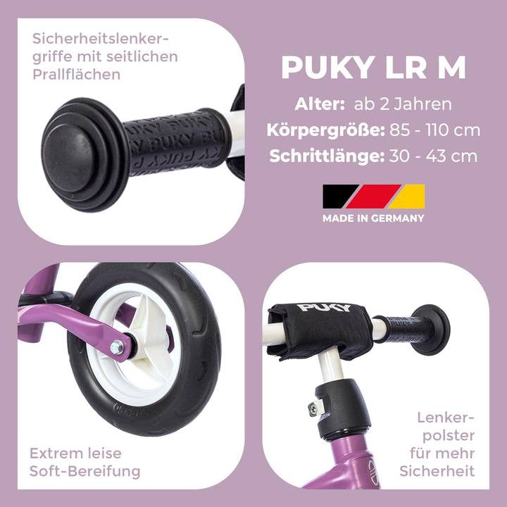 PUKY LR M | Laufrad ab 2 Jahre | sicheres, stylisches Laufrad | Lenker &amp; Sattel höhenverstellbar | m