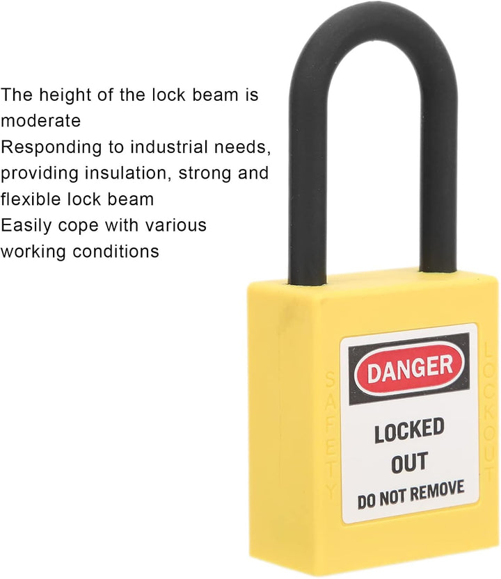 Lockout-Tagout-Schlösser 10 Sätze Lockout-Schloss 2 Schlüssel Pro Vorhängeschloss Staubdichtes Nylon