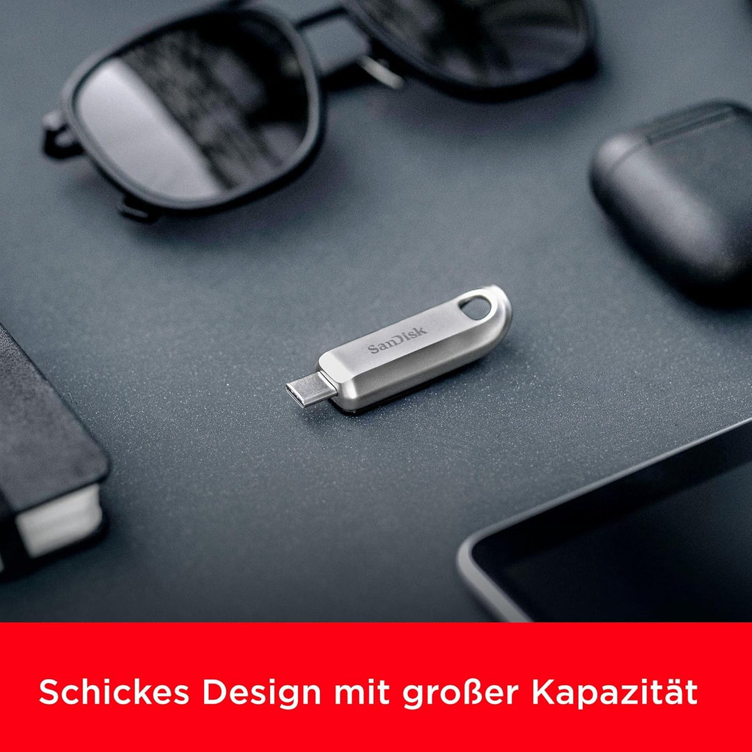 SanDisk Ultra Luxe USB-Type-C-Laufwerk 64 GB (USB-Type-C-Flash-Laufwerk, USB-3.2-Gen-1, Metalldesign