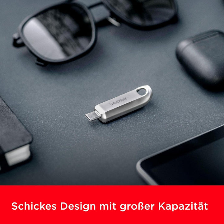 SanDisk Ultra Luxe USB-Type-C-Laufwerk 64 GB (USB-Type-C-Flash-Laufwerk, USB-3.2-Gen-1, Metalldesign