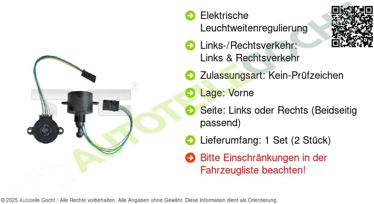 TYC 20-11817-MA-1 Stellelement, Leuchtweiteregulierung