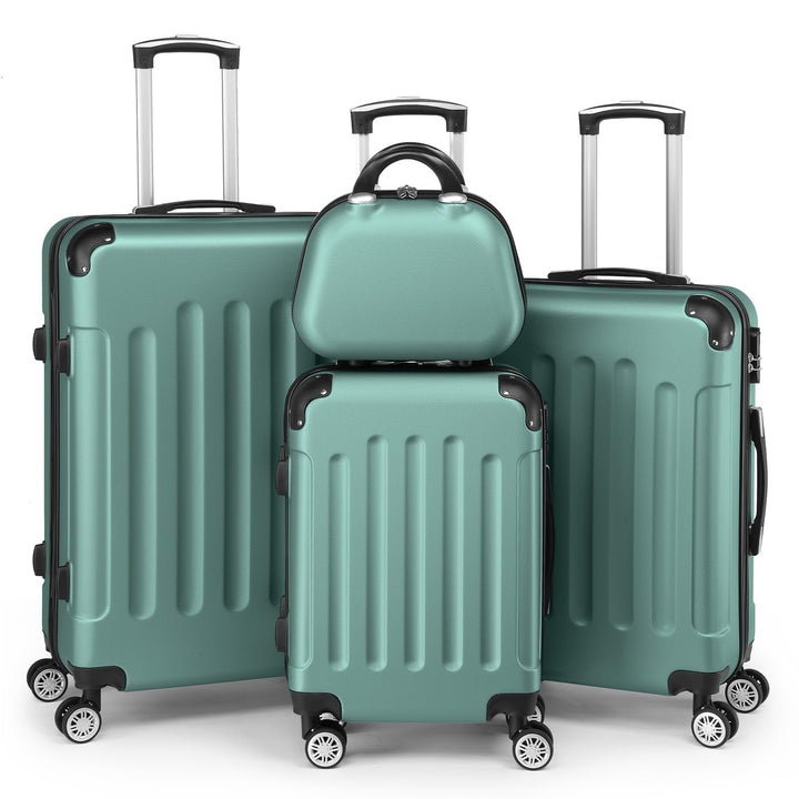 LEADZM Kofferset 4 teilig Hartschale (Türkis) Türkis Kofferset 4tlg(Streifen), Türkis Kofferset 4tlg