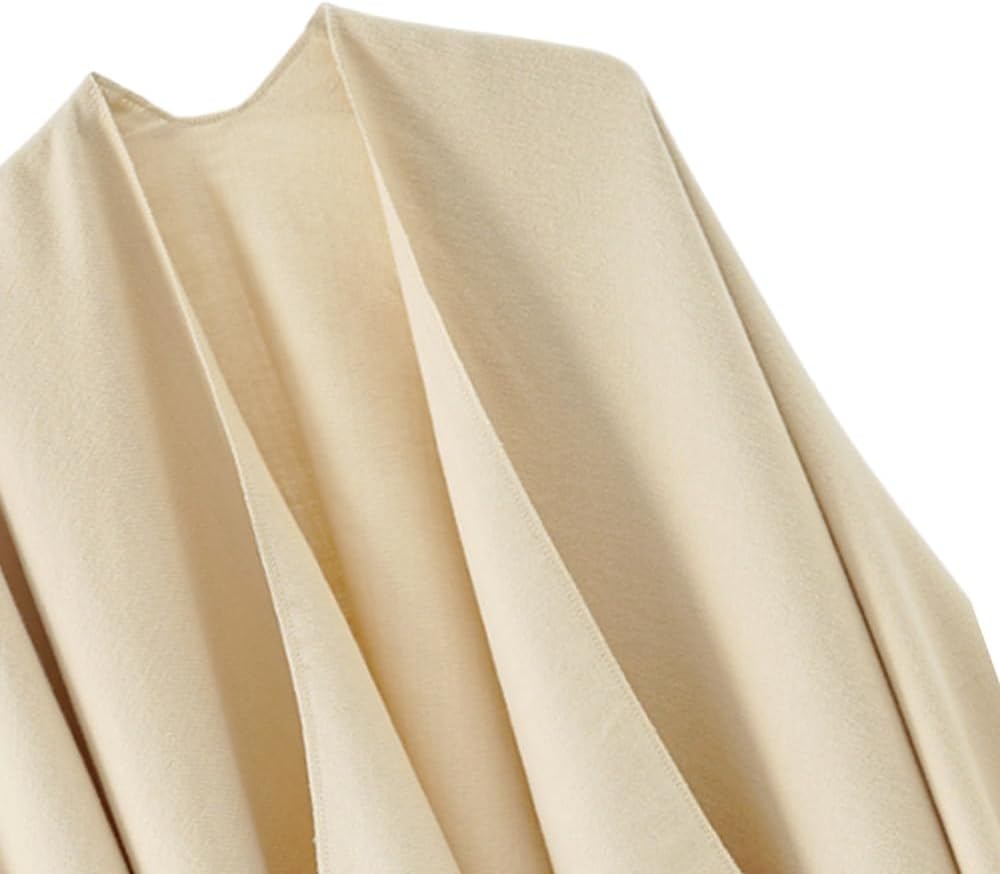 Shmily Girl - Damen Poncho Habe Gestrickt Überdimensionalen Decke Kap-Schal Beige, Beige