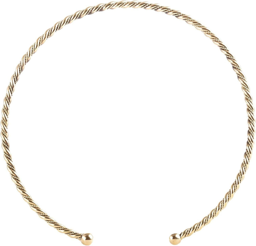 Windalf Frauen Torques THORALF Ø 12.5 cm Wikinger Schmuck Halsring Handarbeit Bronze