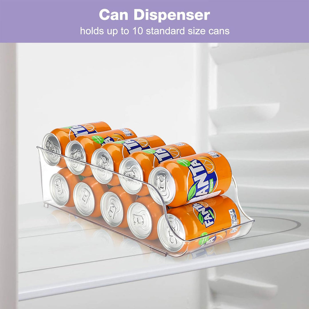 Puricon 2 Stück Dosenhalter Kühlschrank Organizer für Dosengetränke, Stapelbar Kunststoff Dosenspend