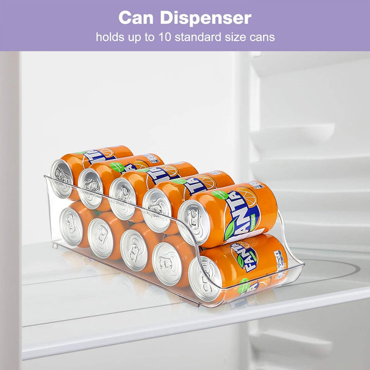 Puricon 2 Stück Dosenhalter Kühlschrank Organizer für Dosengetränke, Stapelbar Kunststoff Dosenspend
