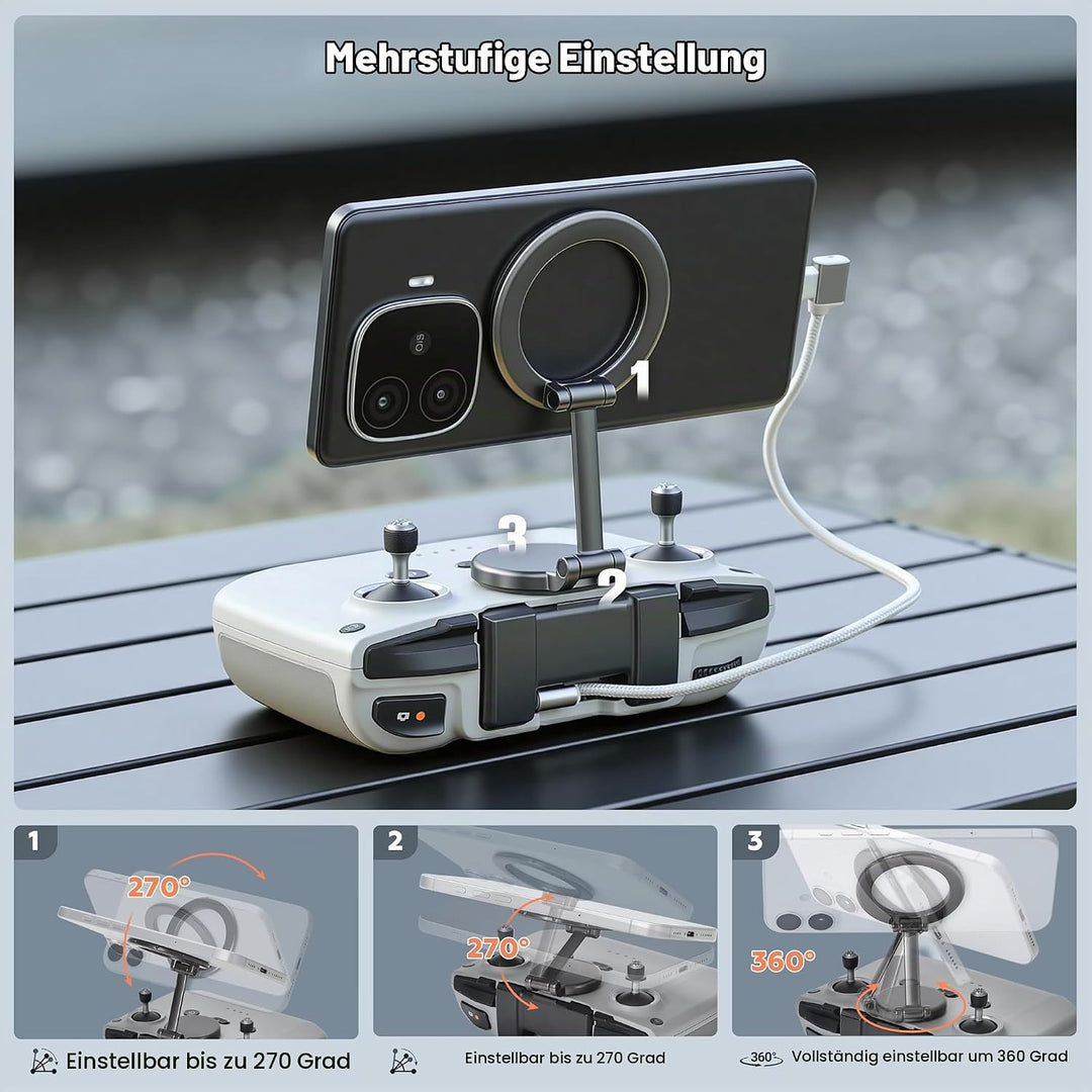 STARTRC Verstellbarer Magnetischer Handyhalter für Fernbedienung RC-N1/N2/N3, für DJI Neo 2/Mini 4K/