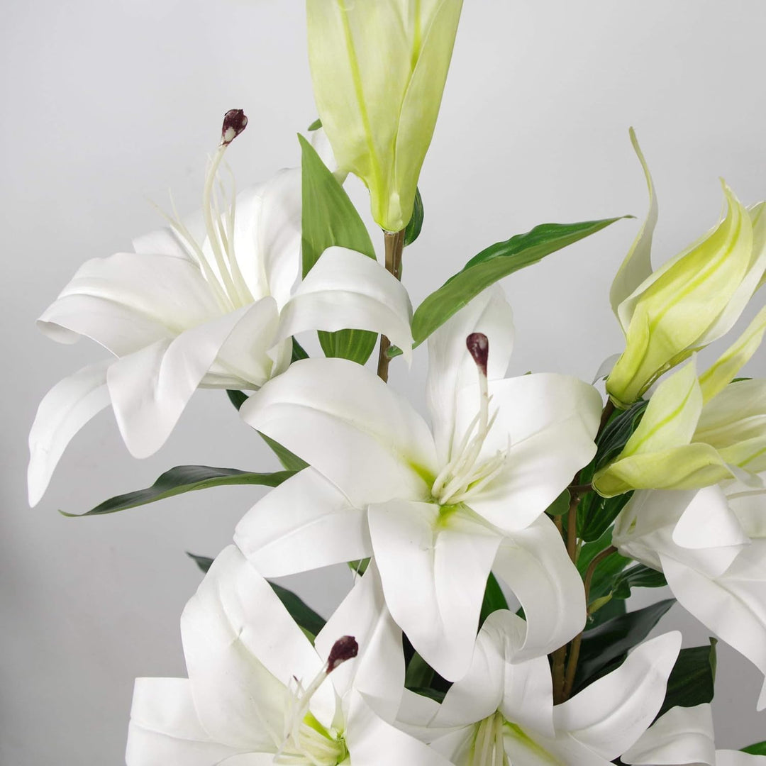 Leaf Künstliche Lilienblume im Stargazer-Stil, 90 cm, Weiss 90cm White 90cm White, 90cm White 90cm W