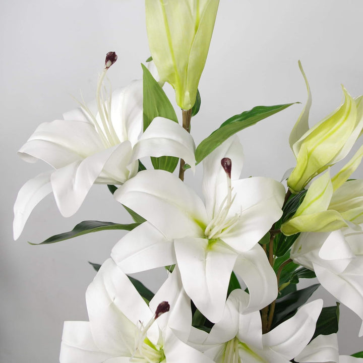 Leaf Künstliche Lilienblume im Stargazer-Stil, 90 cm, Weiss 90cm White 90cm White, 90cm White 90cm W