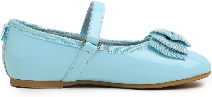 Feversole Bailarinas Niña de Vestir - Zapatos Cómodos para Ceremonias - Ballet Flats, Fliege Blau Ve
