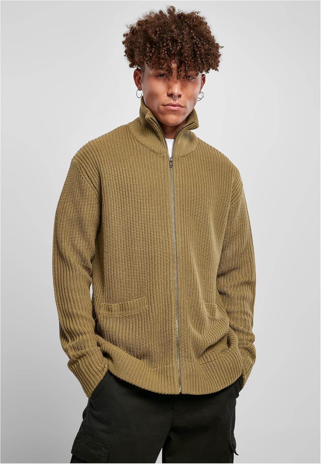 Urban Classics Herren Zip Cardigan L Tiniolive, L Tiniolive