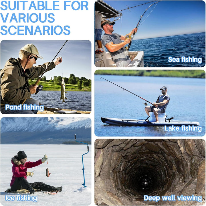 Unterwasserkamera Angeln, Fishfinder, IP67 Wasserdichter Tragbarer Fischfinder mit 5 Zoll IPS Displa