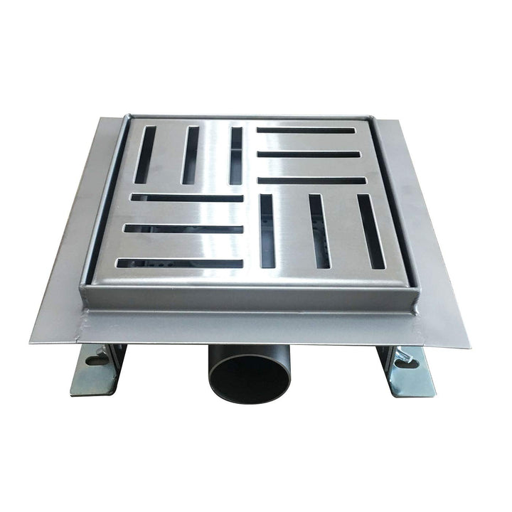 Duschrinne 25x25 cm Quadratisch Bodenablauf Randablauf aus Edelstahl sehr flach – in 4 Grössen Q3, 2