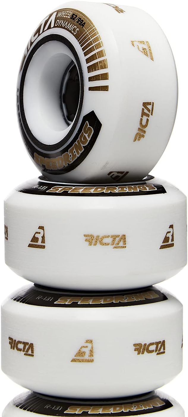 Ricta Wheels Speedrings Slim 99a Skateboard-Räder 52 mm Weiss, 52 mm Weiss