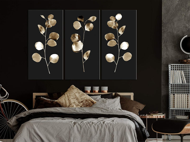 murando - Bilder Zweig Blätter 90x60 cm Vlies Leinwandbild 3 Teilig Kunstdruck modern Wandbilder XXL