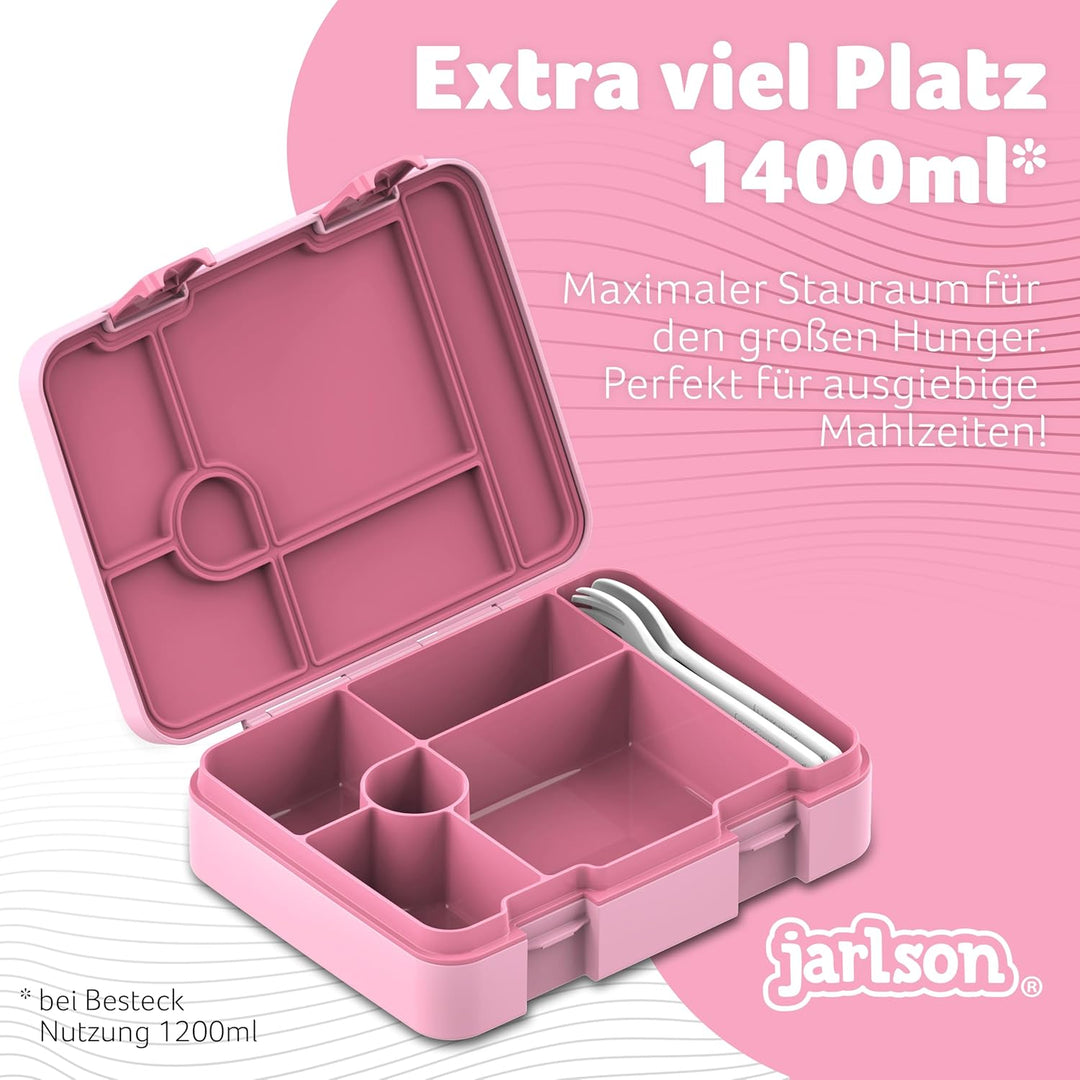 Jarlson® Brotdose Kinder mit Fächern | Lunchbox BPA frei | Bento Box auslaufsicher | Snackbox | Jaus