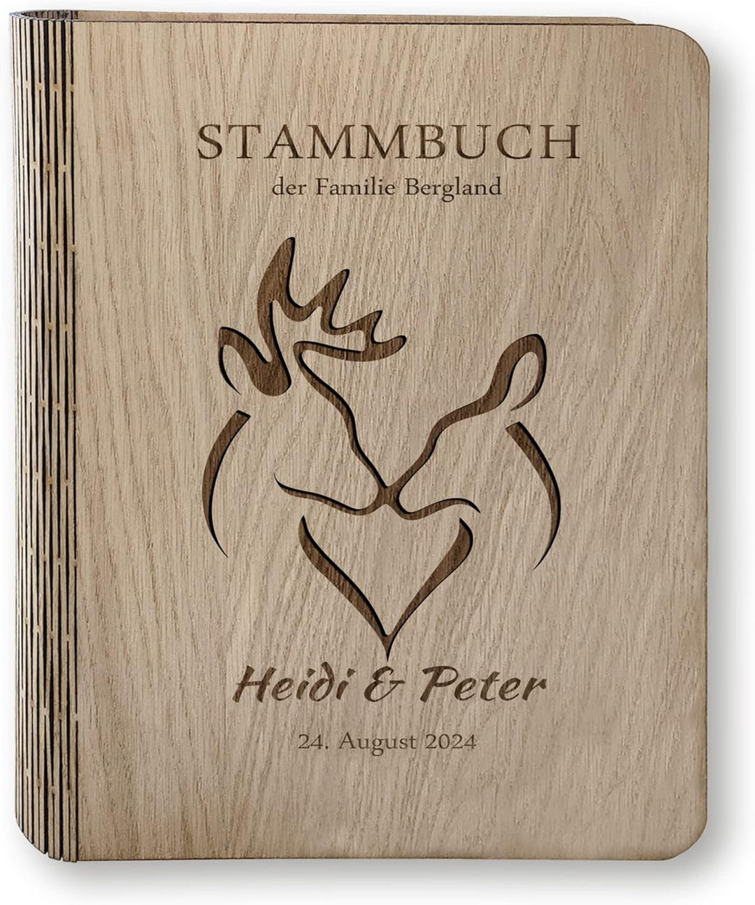 Stammbücher Holz Stammbuch der Familie personalisiert Takura Holzbuch A5 oder A4 Familienstammbuch H