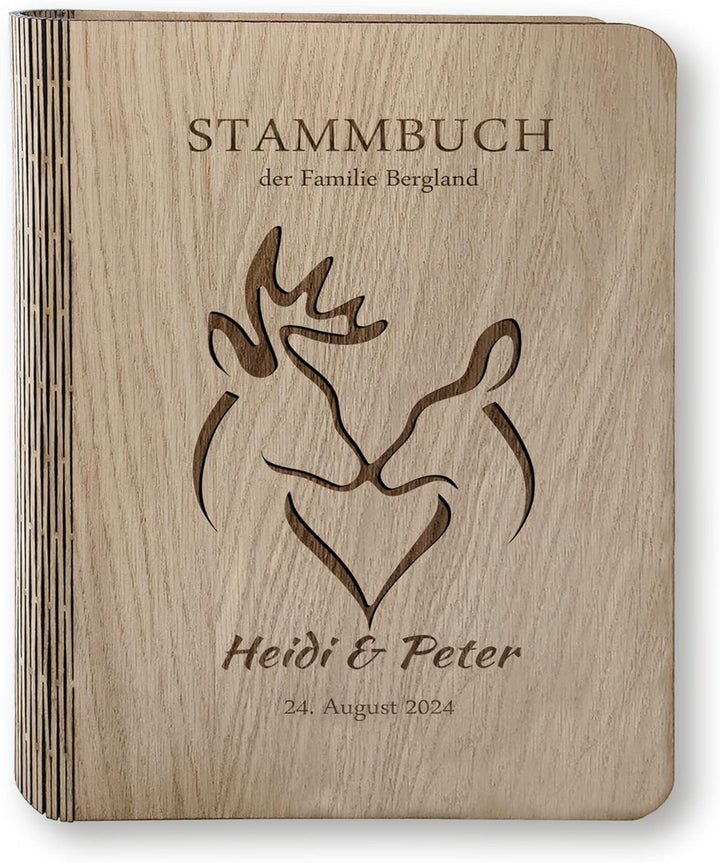 Stammbücher Holz Stammbuch der Familie personalisiert Takura Holzbuch A5 oder A4 Familienstammbuch H