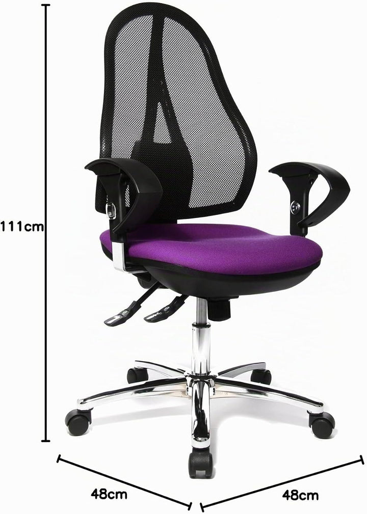 Topstar Open Point SY Deluxe, ergonomischer Syncro-Bandscheiben-Drehstuhl, Bürostuhl, Schreibtischst