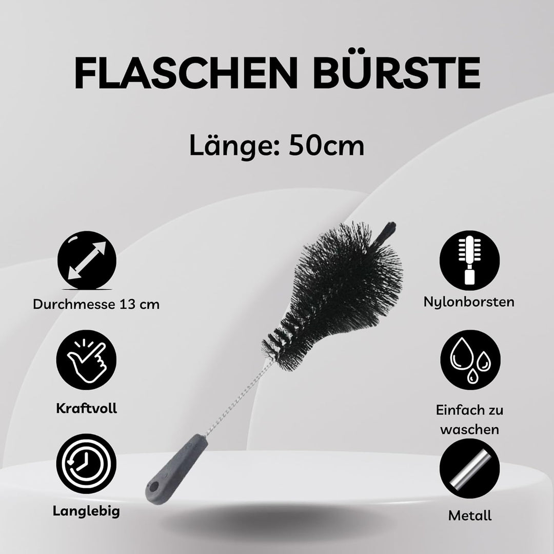 50cm Nylon Flaschenreiniger Bürste, Flaschenbürste Weinballon Gross, Flaschenputzer, Reinigungsbürst