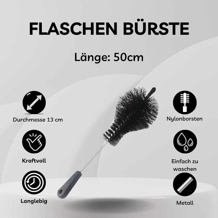 50cm Nylon Flaschenreiniger Bürste, Flaschenbürste Weinballon Gross, Flaschenputzer, Reinigungsbürst