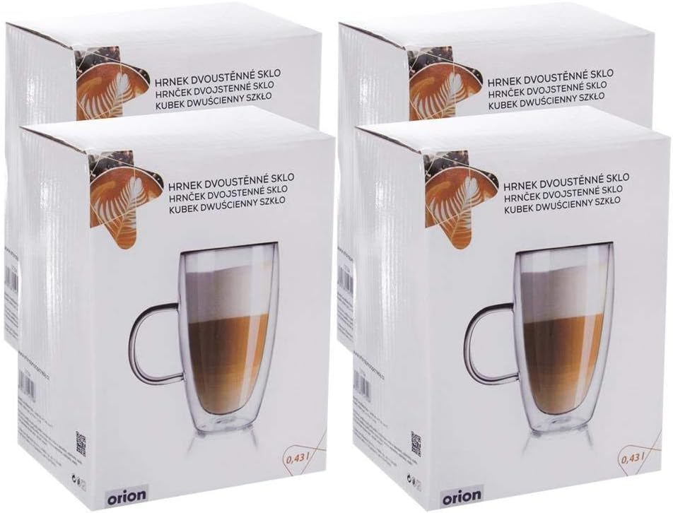 orion group Thermogläser 4 Stück Kaffeegläser Doppelwandig Doppelglas Teeglas Kaffeeglas Doppelwandi