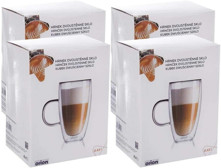 orion group Thermogläser 4 Stück Kaffeegläser Doppelwandig Doppelglas Teeglas Kaffeeglas Doppelwandi