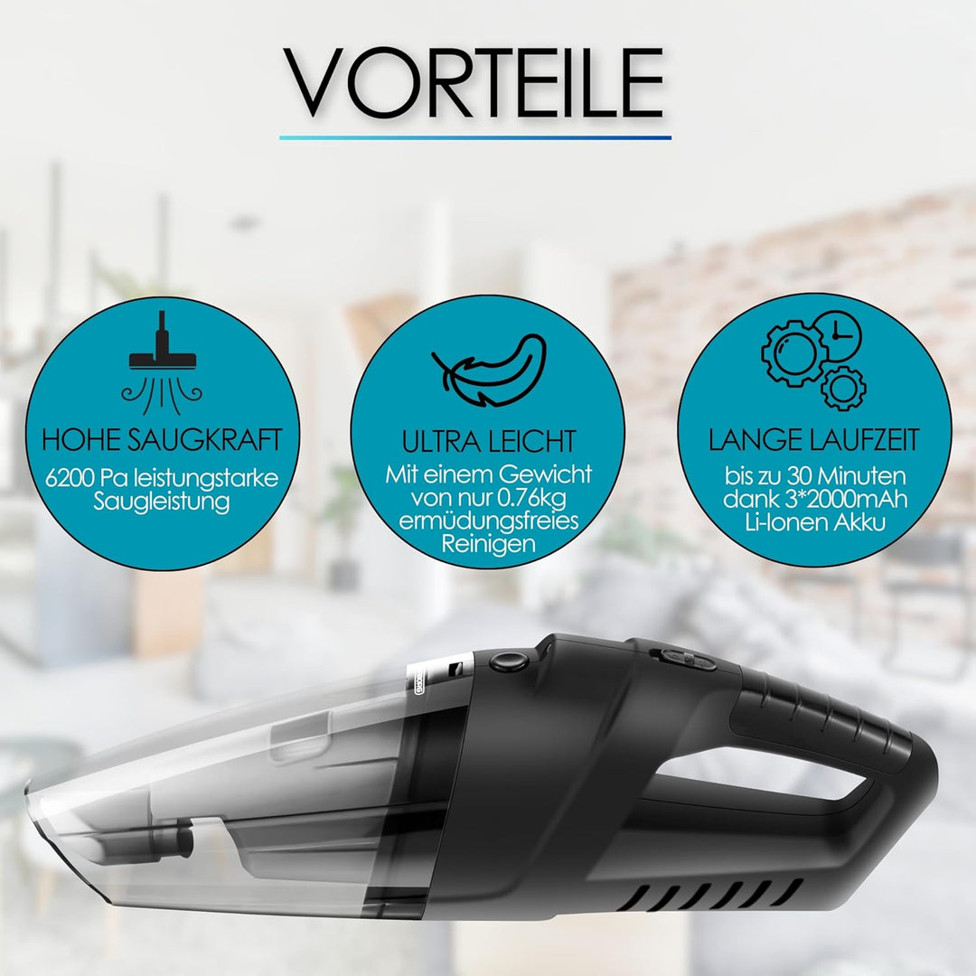 Steinborg® Handstaubsauger Akku Handsauger kabellos Akkusauger Leistungsstarker tragbarer Leichter A